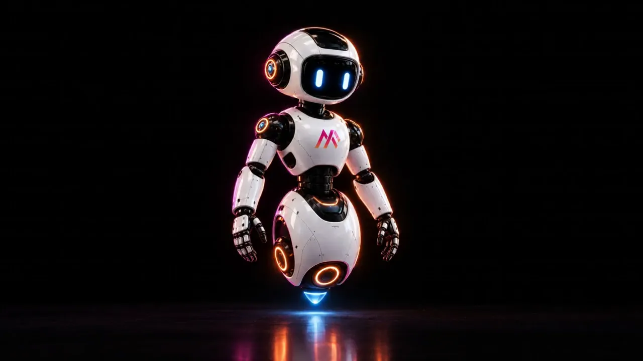 m-Fly, der Roboter von MACFLY, winkt zur Begrüssung